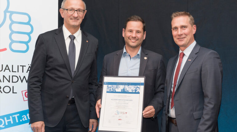 Auszeichnung Qualitätshandwerk Tirol für Wucherer Energietechnik