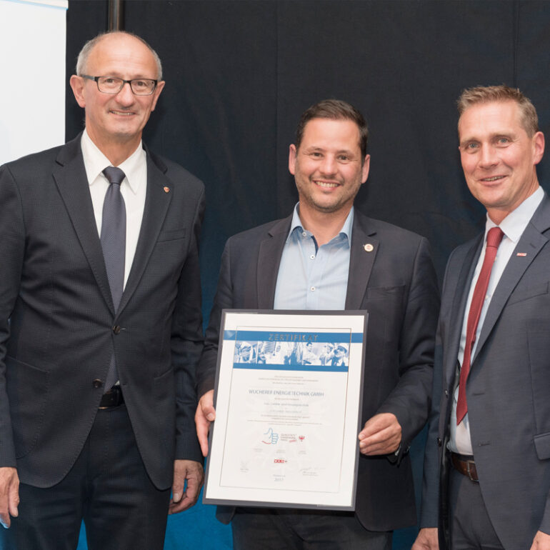 Auszeichnung Qualitätshandwerk Tirol für Wucherer Energietechnik